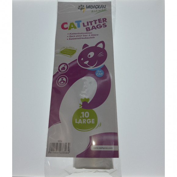 Sac Pour Bac À Litière Taille L. Rouleaux De 10 Sacs. Pour Chat. - Vadigran - Va-3356