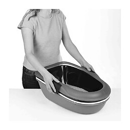 Bac À Litière Berto Xl. 47 × 26 × 69 Cm. Grise Et Blanche . Pour Chat - Trixie - Tr-40171