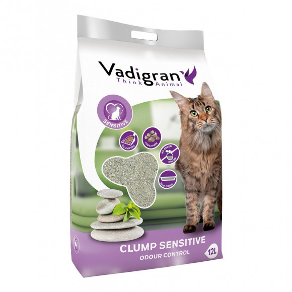 Litière Bentonite Sensitive Sans Parfum. 12 Litres Soit 12 Kg. Litière Pour Chat. - Vadigran - Va-14011