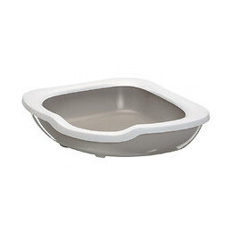 Bac À Litière D'angle Fred. 51 X 51 X 15.5 Cm De Hauteur. Taupe. Pour Chat - Vadigran - Va-15110