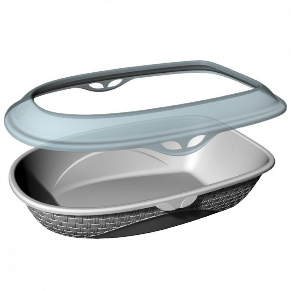 Bac A Litière Sabbia 59,5 X 40,3 X Hauteur 17,9 Cm Pour Chat Couleur Aléatoire - Bama Pet - Fl-560611