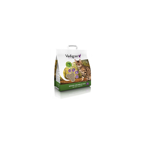Litière Wood Crumble Eco 10 Litres Compostable.  Pour Chat. - Vadigran - Va-13416