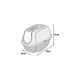 Maison De Toilette  Plato Noir Et Blanc  L 39 X 55 X 41 Cm Pour Chat - Flamingo Pet Products - Fl-560725