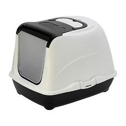 Maison De Toilette, Loki Noir,taille: 38 X 50 X 37 Cm, Pour Chat Couleur Noir Et Blanche - Flamingo Pet Products - Fl-560732