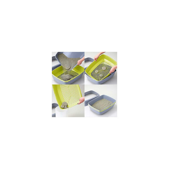 Bac À Litière, Lift To Sift, Taille : 50 X 38.5 X 24 Cm, Couleur Gris Et Jaune. - Flamingo Pet Products - Fl-560417