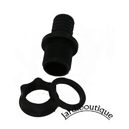 Raccord Droit + Écrou + Joints - Traversée De Paroi -pour Tuyau 19 Mm - Interplast - In-stpar34