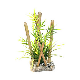 Sydeco Bambou Large Plantes - Decoration Bambou Plantes + Support Pour Aquarium