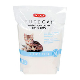 Litière Pure Cat Pour Chatons. Silice Fine. Biodégradable. 5 Litres. Pour Chatons. - Zolux - Zo-476309