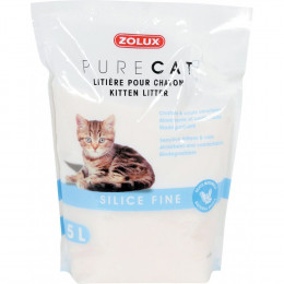 Litière Pure Cat Pour Chatons. Silice Fine. Biodégradable. 5 Litres. Pour Chatons. - Zolux - Zo-476309