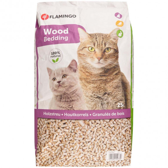 Litière Granule De Bois  - 25 Litres Soit 15 Kg.  Pour Chat Ou Rongeur. - Flamingo Pet Products - Fl-200407