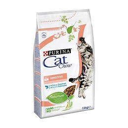 Purina Cat Chow Sensitive Croquettes - Avec Naturiumtm - Riche En Saumon - Pour Chat Adulte - 1,5 Kg