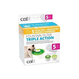Cat It Pack De 5 Filtres A Triple Action Pour Abreuvoir - Blanc - Pour Chat