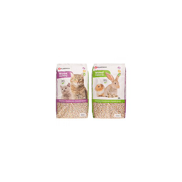 Litière Granule De Bois  - 25 Litres Soit 15 Kg.  Pour Chat Ou Rongeur. - Flamingo Pet Products - Fl-200407