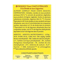 Friskies Croquettes - A La Dinde Et Aux Legumes - Pour Chats Sterilises - 7,5 Kg