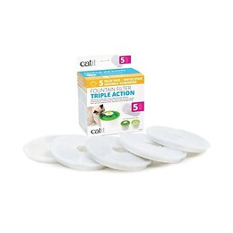 Cat It Pack De 5 Filtres A Triple Action Pour Abreuvoir - Blanc - Pour Chat