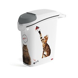 Curver Conteneur A Croquettes Empilable Love Pets 10 Kg - Blanc - Pour Chat