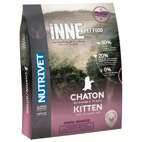 Nutrivet Croquettes Au Poulet Inne - Pour Chaton - 1,5 Kg