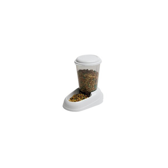Ferplast Distributeur Croquettes Zenith 3l En Plastique - 29,2x20,2x28,8 - Blanc - Chien Et Chat