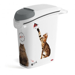 Curver Conteneur A Croquettes Empilable Love Pets 10 Kg - Blanc - Pour Chat