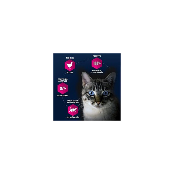 Eukanuba Croquettes Au Poulet - Sterilises Ou Surpoids - Toutes Races - 10kg - Pour Chat Adulte