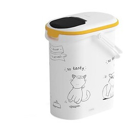 Curver Conteneur De Nourriture Le Diner Est Servi - 4 Kg - 10 L - Blanc Et Noir - Pour Chat