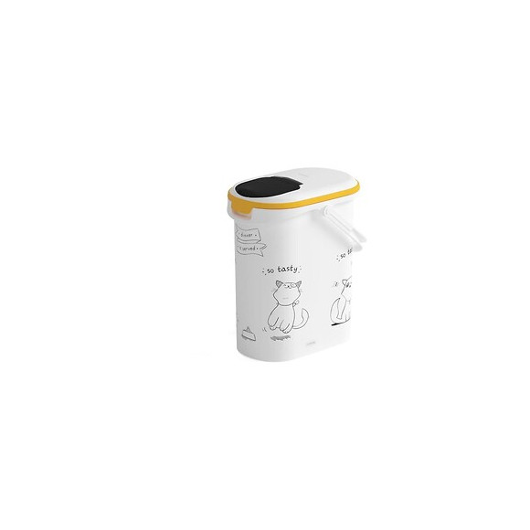 Curver Conteneur De Nourriture Le Diner Est Servi - 4 Kg - 10 L - Blanc Et Noir - Pour Chat