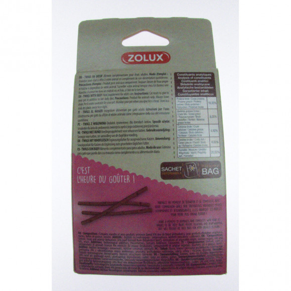 Friandise Mooky Twigs Au Bœuf 60 G. Pour Chat. - Zolux - Zo-582121