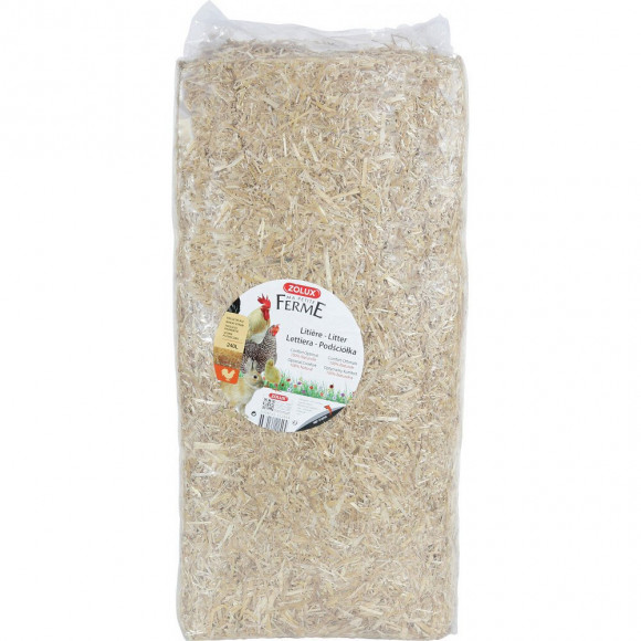 Paille Naturelles 240 Litre ( 8 Kg). 39 X 18 X 80 Cm. Oiseaux Et Rongeurs. - Zolux - Zo-212240