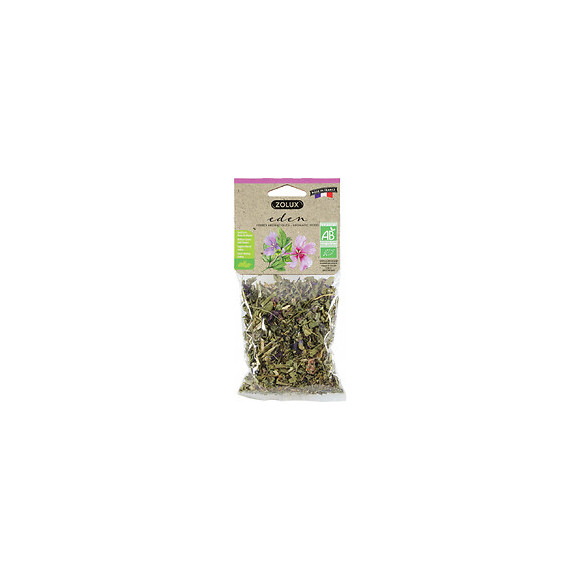 Friandise Eden Herbes Aromatiques Feuilles Et Fleurs Mauve 25g. Rongeurs - Zolux - Zo-209502