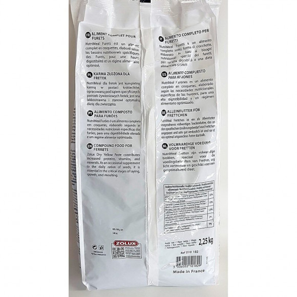 Aliment Complet Pour Furet. Sachet De 2.25 Kg. Nutrimeal. - Zolux - Zo-210182