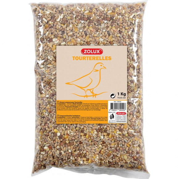 Graine Pour Tourterelle. Sac De 1 Kg. Pour Oiseaux. - Zolux - Zo-139040