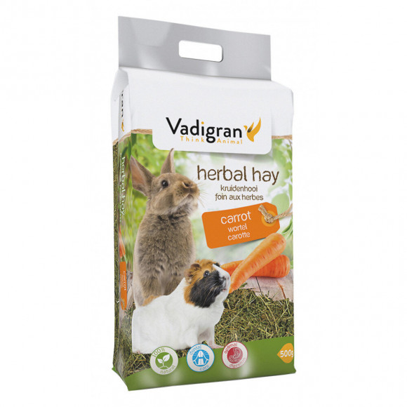 Nourriture Foin De Fleurs Carotte 500 Gr, Pour Lapin Ou Rongeur. - Vadigran - Va-5826