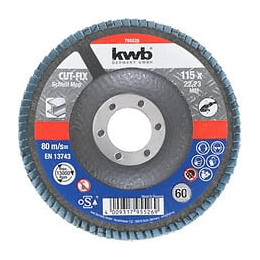 Cut-fix Lamellesde Ponçage Sur Tige Pour Le Métal 115x22mm Gr60 Kwb