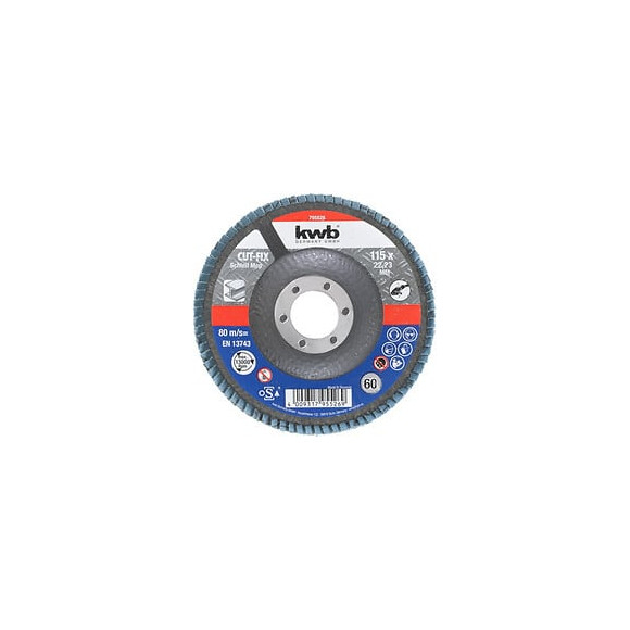 Cut-fix Lamellesde Ponçage Sur Tige Pour Le Métal 115x22mm Gr60 Kwb