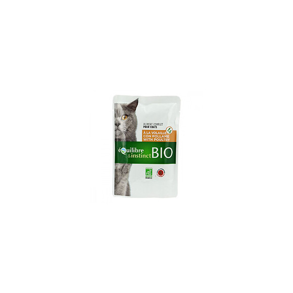 Un Emincés Bio A La Volaille,1 Sachet De 100g Pour Chat 401062 - Equilibre & Instinct - Eq-05593