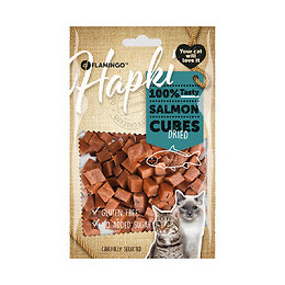Friandise Cubes De Saumon. Hapki Bbq. Pour Chat . 85 G. Sans Gluten. - Flamingo Pet Products - Fl-561003