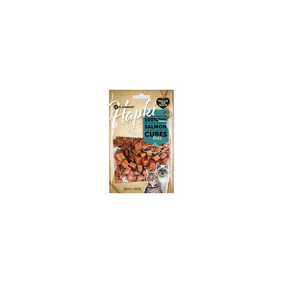 Friandise Cubes De Saumon. Hapki Bbq. Pour Chat . 85 G. Sans Gluten. - Flamingo Pet Products - Fl-561003