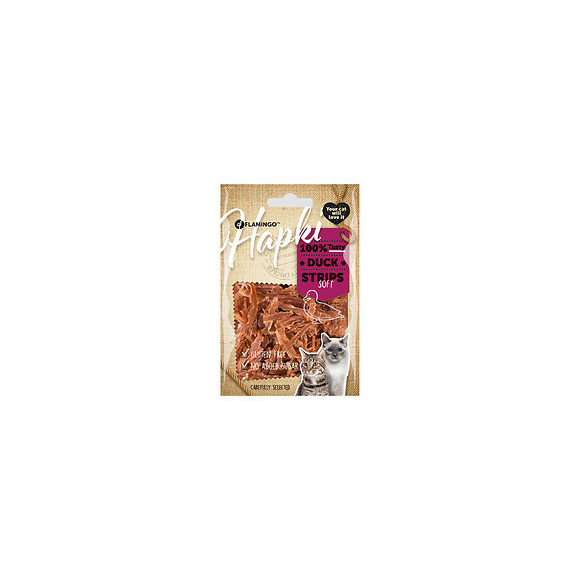 Friandise Lamelles De Canard Doux. Hapki Bbq. Pour Chat . 50 G. Sans Gluten. - Flamingo Pet Products - Fl-561002