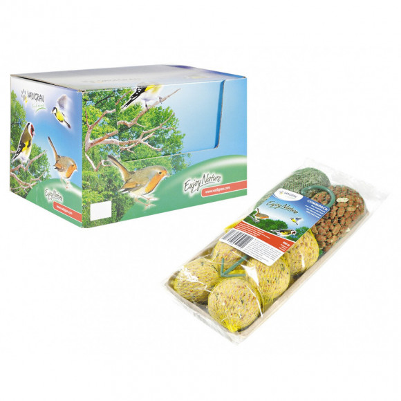 Mix Filet Et Boules De Graisse Pour Oiseaux- 8 Piéces Total 890 G. - Vadigran - Va-12896