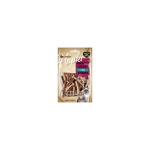 Friandise Lamelles De Canard Et Cabillaud. Hapki Bbq. Pour Chat . 85 G. Sans Gluten. - Flamingo Pet Products - Fl-561001