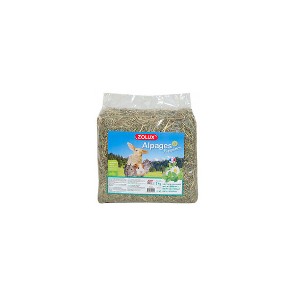Foin Alpage Premium. Menthe Et Camomille. 1 Kg. Pour Rongeur. - Zolux - Zo-212114