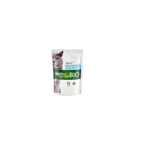 Un Emincés Bio Au Saumon,1 Sachet De 100g Pour Chat 401063 - Equilibre & Instinct - Eq-05594