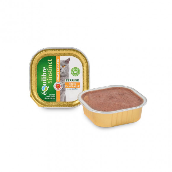 Une Terrine Riche En Volaille, 1 Barquette De 100g Pour Chat Adulte 605970 - Equilibre & Instinct - Eq-05175