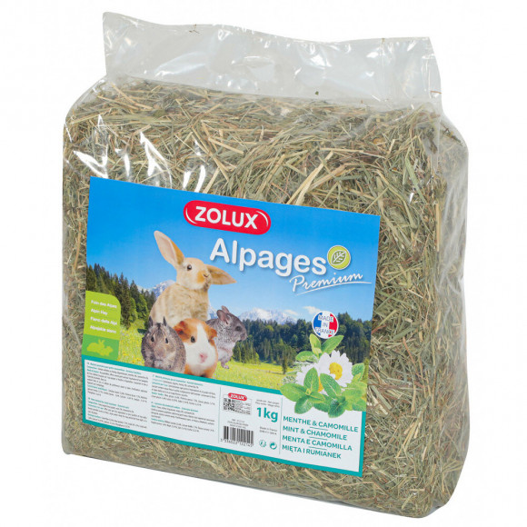 Foin Alpage Premium. Menthe Et Camomille. 1 Kg. Pour Rongeur. - Zolux - Zo-212114