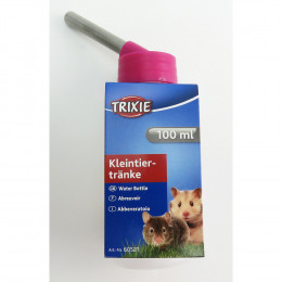 Un Biberon De  100 Ml En Plastique Avec Support Métal. Pour Hamsters Ou Gerbilles. Coloris Aléatoires. - Trixie - Tr-6052