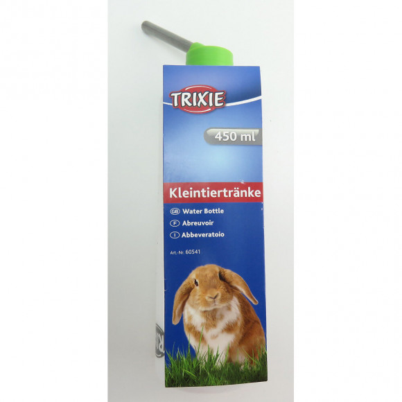 Un Biberon En Plastique 450 Ml. Avec Support Métal. Pour Chinchillas, Lapins . Coloris Aléatoires. - Trixie - Tr-6054