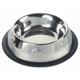 200 Ml , Gamelle En Acier Inox Pour Chat Avec Motif Poisson En Relief, Ø 15 Cm. - Trixie - Tr-24870