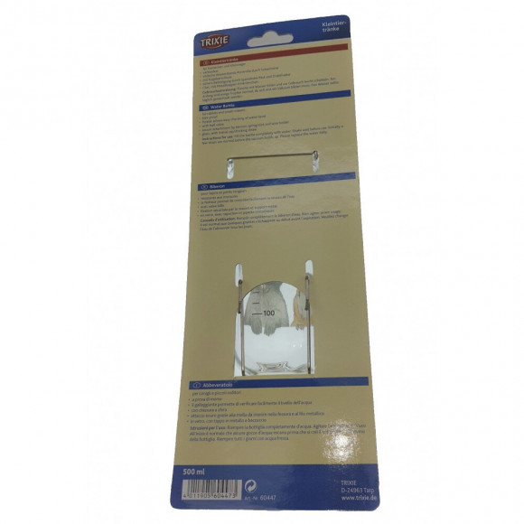 Biberon En Verre, Honey & Hopper. 500 Ml,  Pour Lapins. - Trixie - Tr-60447