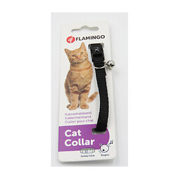 Collier Réglable De 19 À 30 Cm. Couleur Noir Avec Clochette. Pour Chat - Flamingo Pet Products - Fl-1031194
