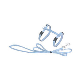 Harnais Et Laisse De 1.10 Mètre Pour Chat. Couleur Bleu Clair - Flamingo Pet Products - Fl-1031208